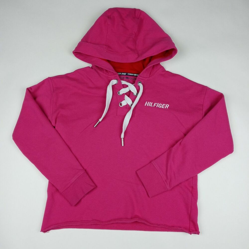TOMMY HILFIGER Sport Hoodie Sweatshirt Sweater Women's Size XS Pullover Pink